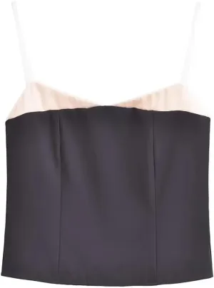 Women Summer Crop Top Patchwork Camisole Spaghetti Straps Camisole Slim Tank Tops