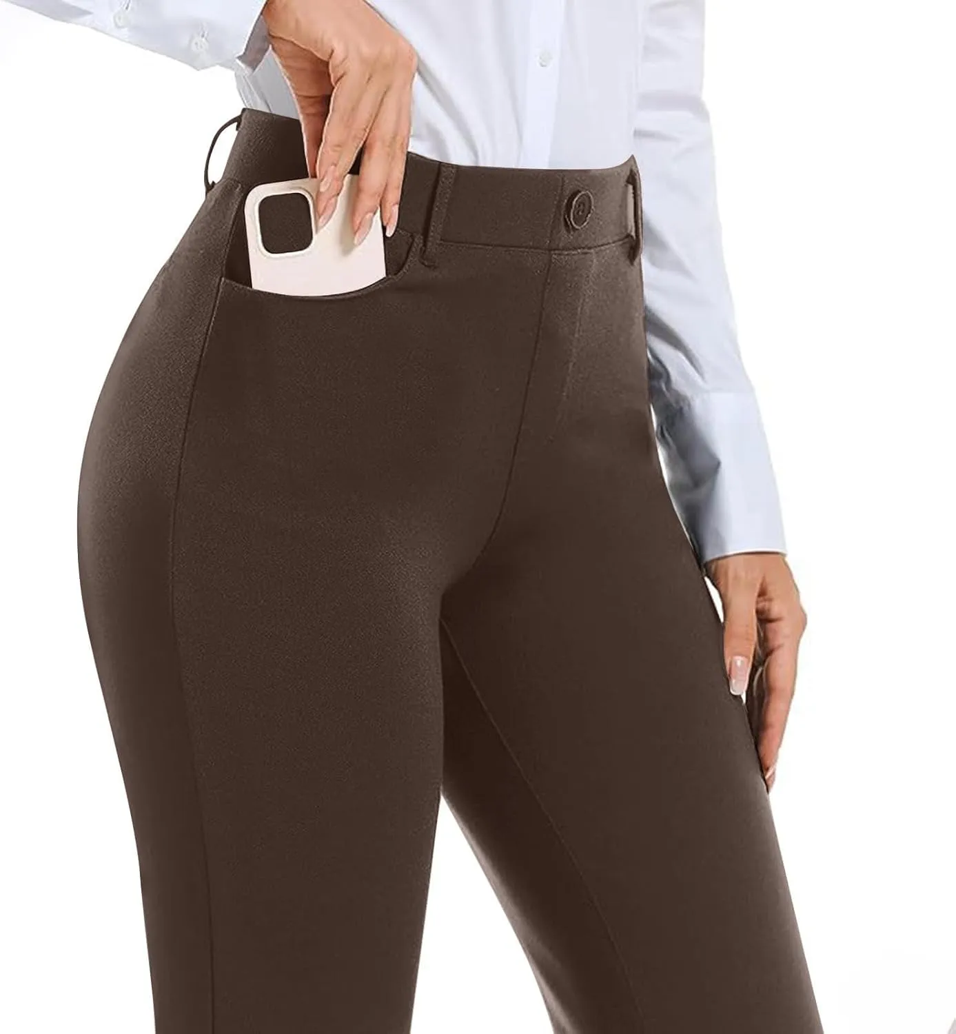Womens Bootcut Dress Pants Business Casual Work Pants with Pockets High Waist Stretchy Trousers Office Slacks