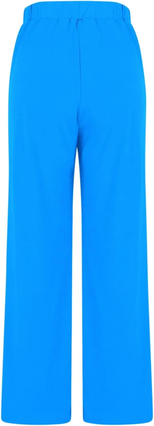 Womens Casual Cropped Pants 2024 Fashion Elastic Waist Wide Leg Crop Pants Summer Loose Beach Yoga Pants with Pockets