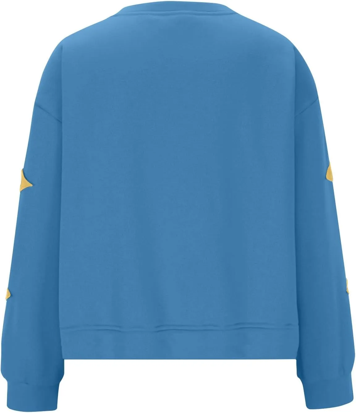 Women's Casual Loose Color Matching Round Neck Long Sleeved T-shirt Loose Top Long Sleeved Round Neck Star Tops
