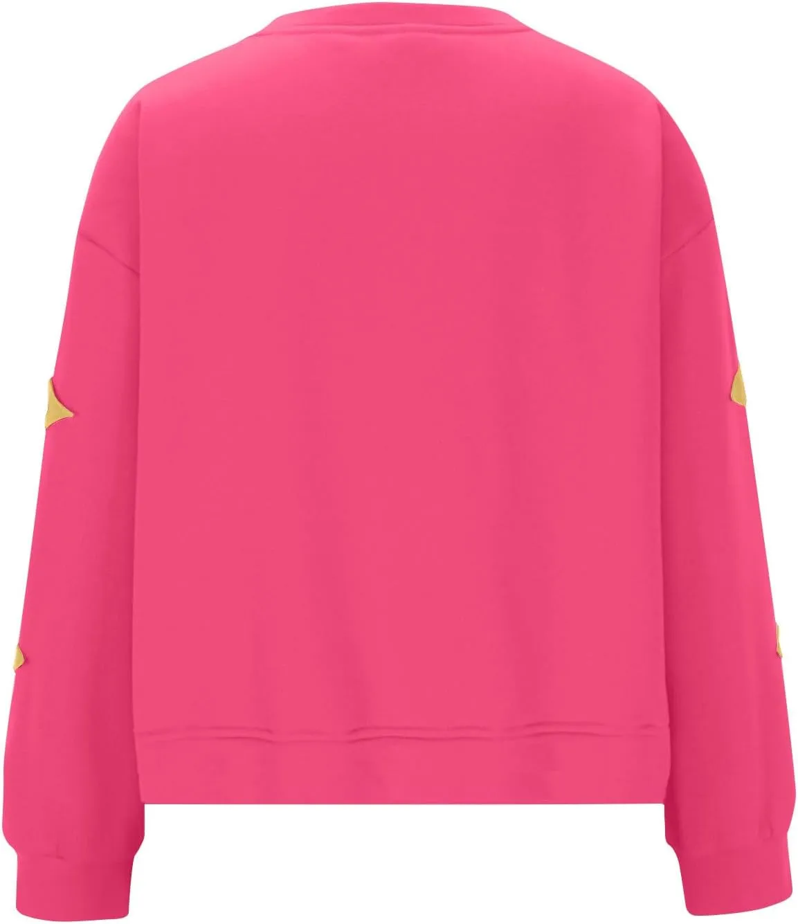 Women's Casual Loose Color Matching Round Neck Long Sleeved T-shirt Loose Top Long Sleeved Round Neck Star Tops