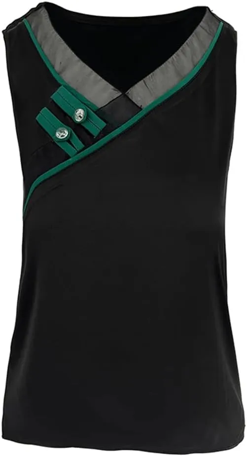Women's Chinese Style Tank Top Spring Summer Silk Satin Vest V Neck Sleeveless Camisole
