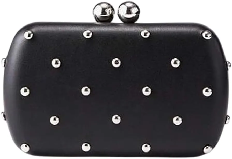 Womens Faux Leather Clutch Metalilc Studs Handbag Trendy Rivet Crossbody Bag Designer Handbags for Cocktail Party