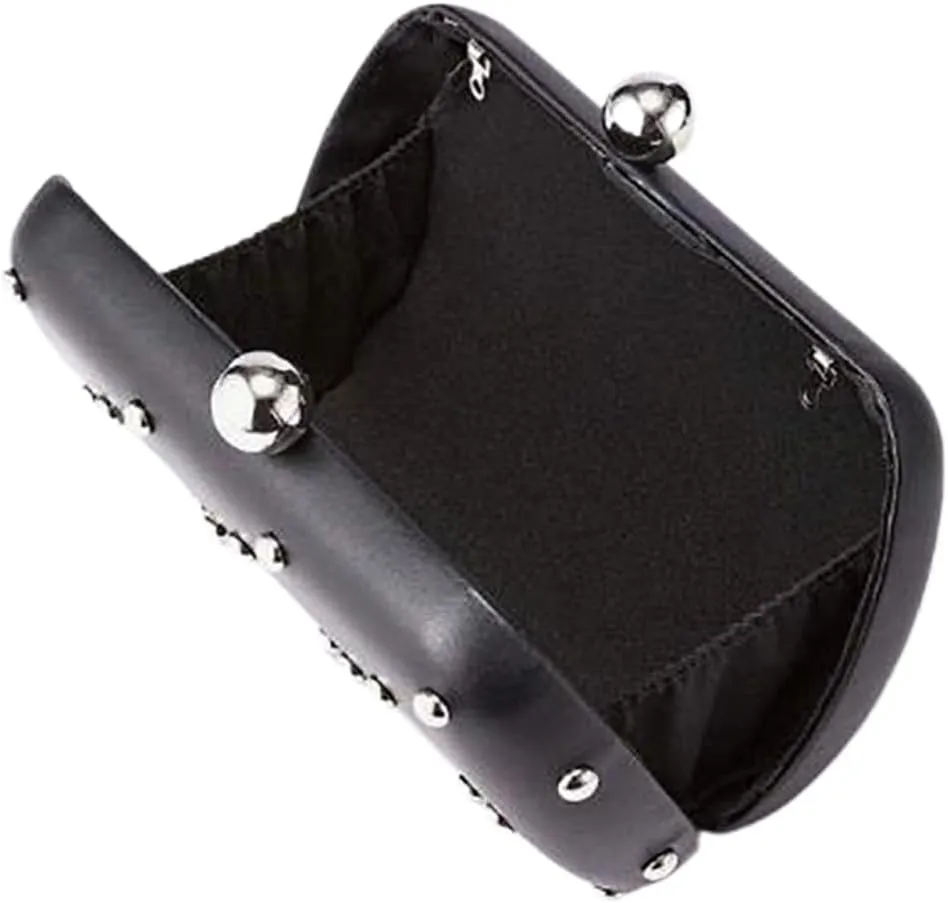 Womens Faux Leather Clutch Metalilc Studs Handbag Trendy Rivet Crossbody Bag Designer Handbags for Cocktail Party