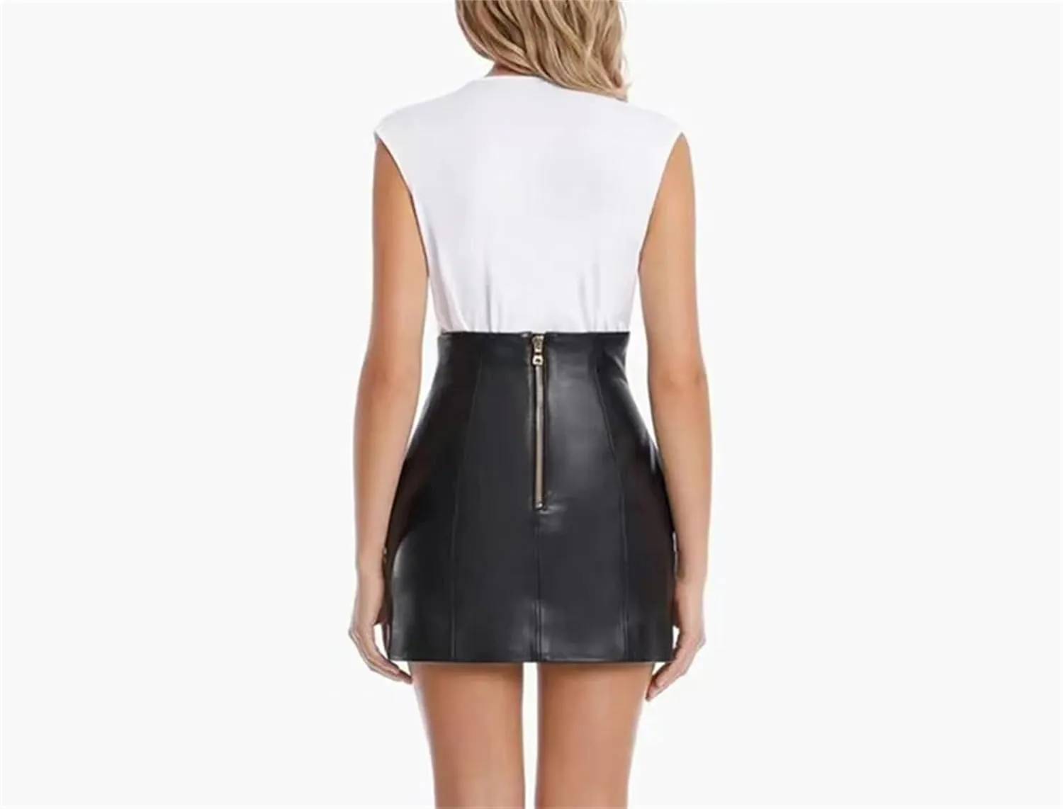 Womens Genuine Sheepskin A-Line Skirt High Waist Single Pocket Casual Spring Summer Slim Fit Leather Short