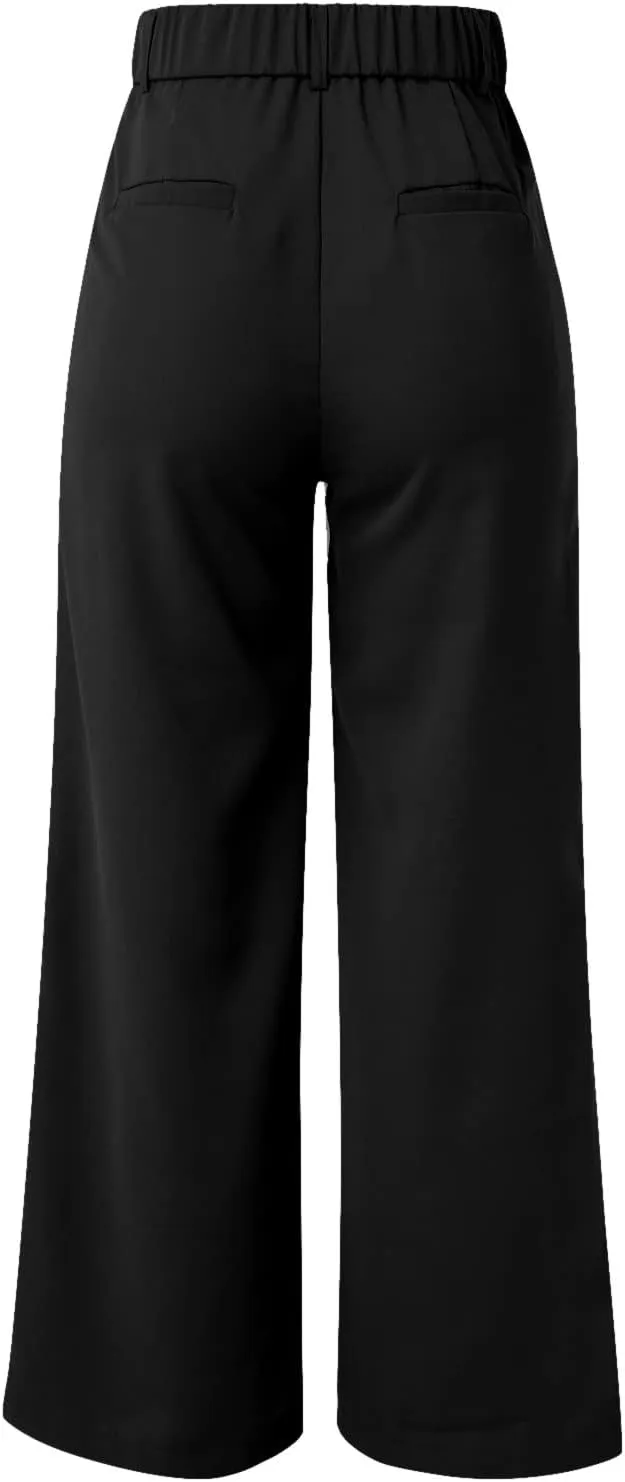 Womens Linen Blend Summer Casual Loose Pant Trousers High Waist Straight Slim Fit Pants Travel