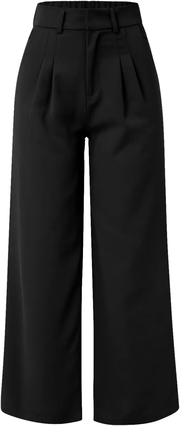 Womens Linen Blend Summer Casual Loose Pant Trousers High Waist Straight Slim Fit Pants Travel