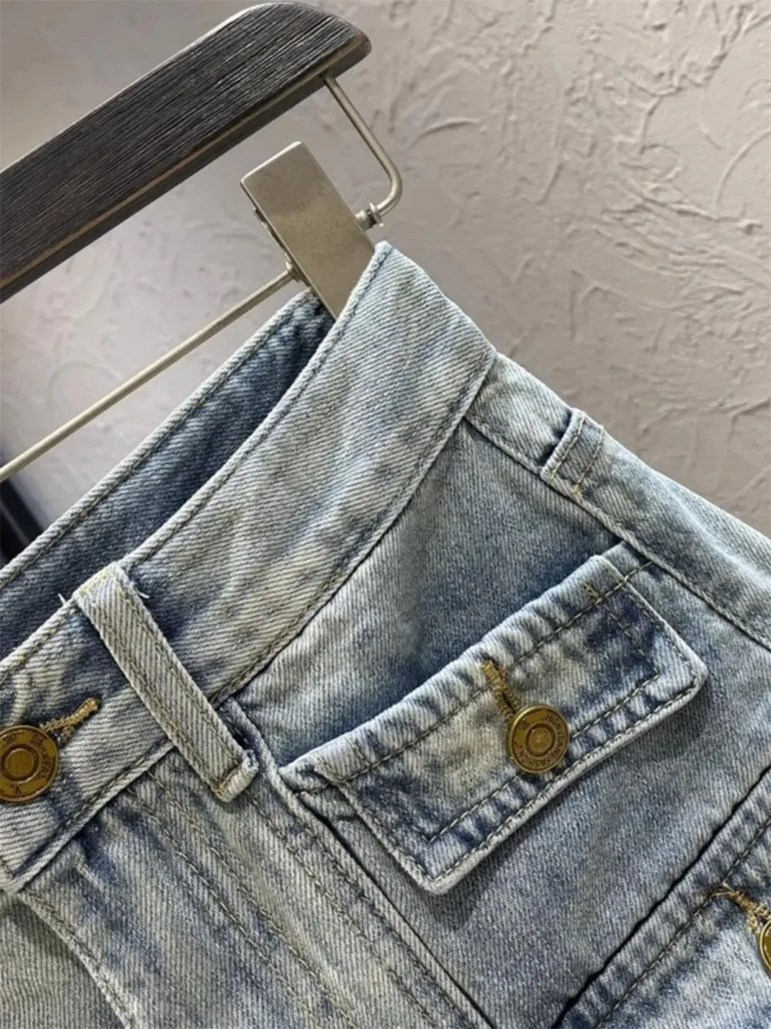 Women's Multi Pocket Denim Shorts Summer High Waisted Retro Slim A-Line Short Jean Pants Skirt Cargo Pants