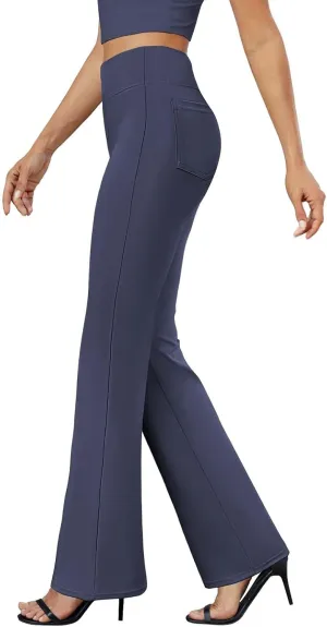 Womens Pants Business Work Dress Pants Casual Slacks High Waist Stretchy Trousers Pull On Office Pants with Pockets
