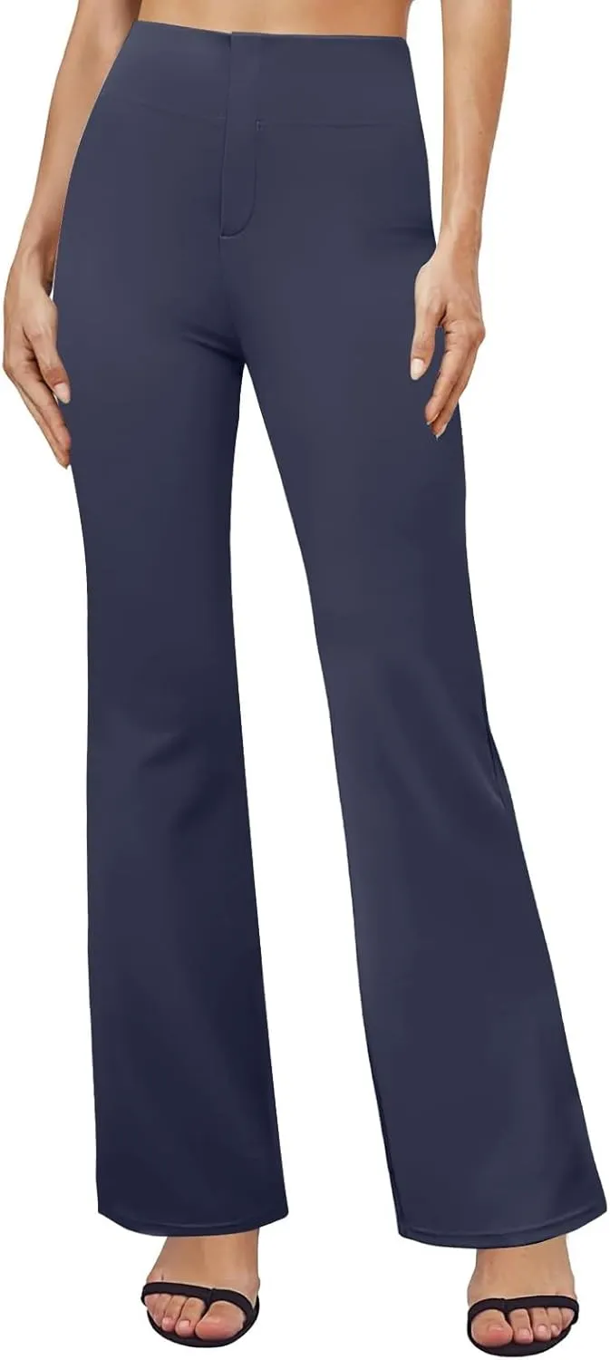 Womens Pants Business Work Dress Pants Casual Slacks High Waist Stretchy Trousers Pull On Office Pants with Pockets