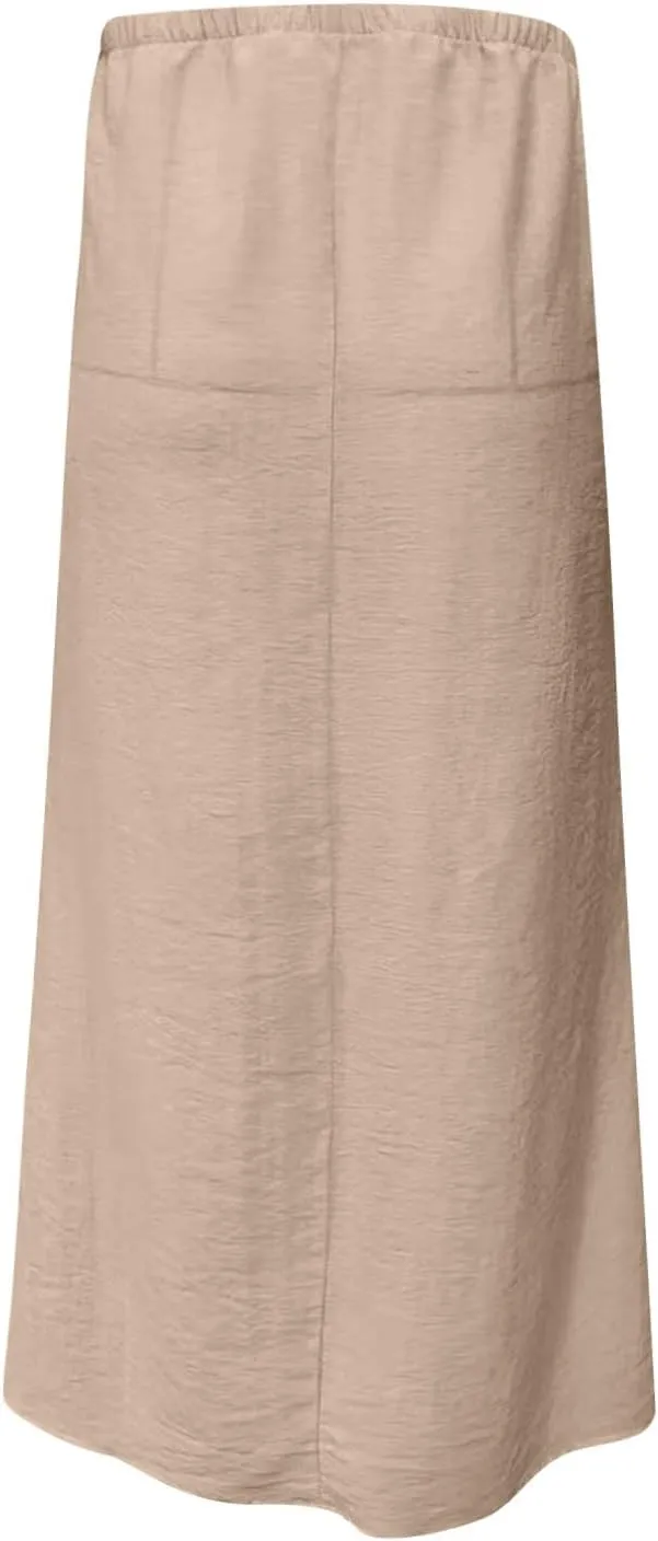 Women's Satin High Waisted Maxi Skirts Dressy Elegant Flared A-Line Long Skirts Trendy 2025 Summer New Casual Skirt
