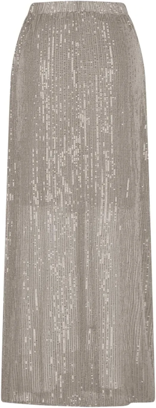 Women's Sequin Skirt for Party Shiny Sparkly A Line Swing Midi Skirt Elastic Wasit Stretch Long Skirts Sparkle Skirt