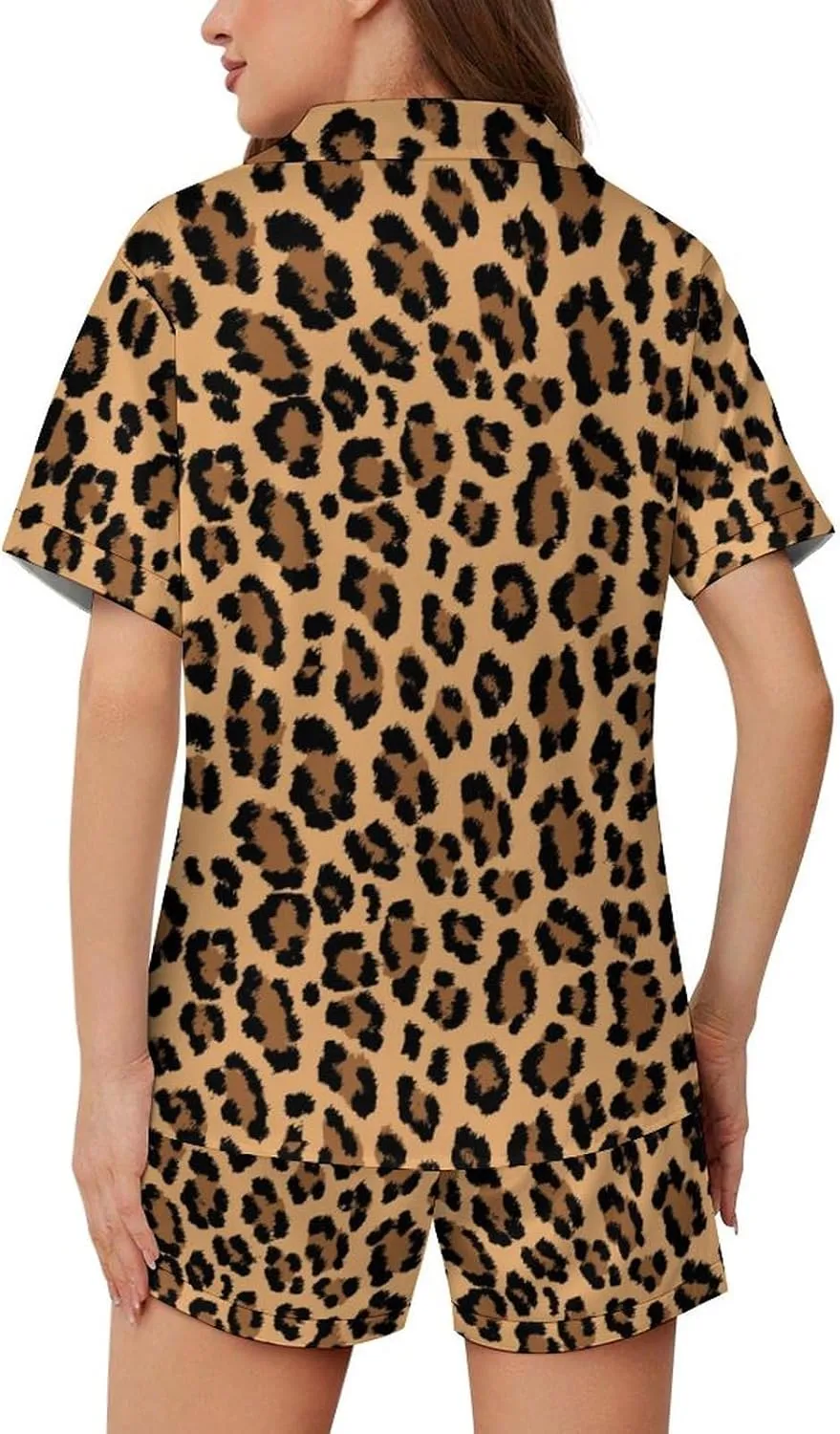 Women's Short Pajama 2 Piece Shorts Sleepwear Loungewear Tops Silk Set