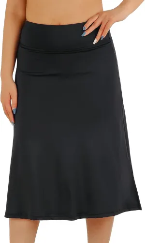Womens Skorts Modest Knee Length Skirts Athletic Midi Active Running Skirt