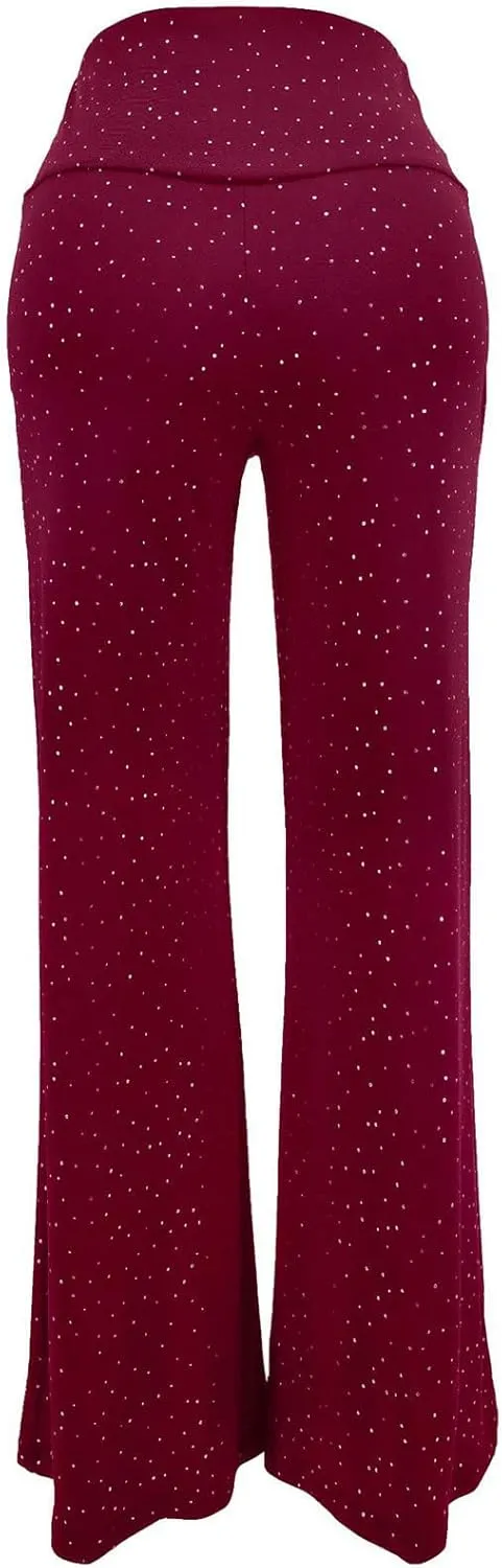 Women's Stretchy Wide Leg Yoga Pants Casual Comfy High Waist Palazzo Lounge Pants Loose Dance Trousers Comfy Slacks