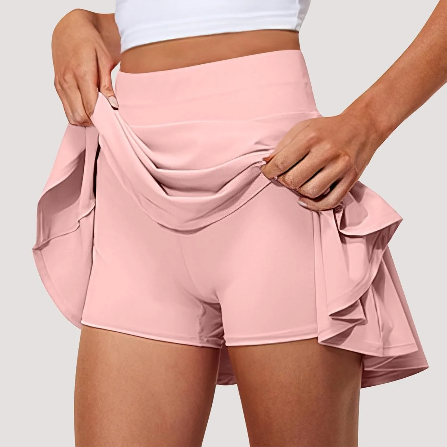 Womens Tennis Skirt Summer Golf Skorts with Pocket High Waisted Flowy Athletic Skirts Pleated Mini Skirt with Shorts