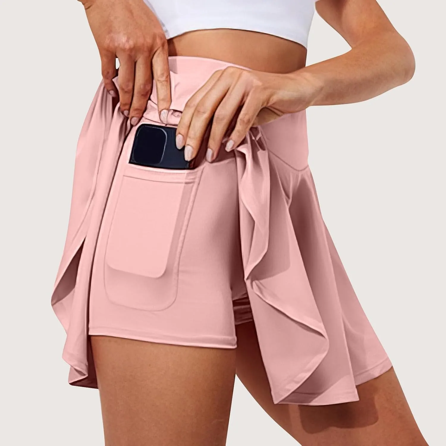 Womens Tennis Skirt Summer Golf Skorts with Pocket High Waisted Flowy Athletic Skirts Pleated Mini Skirt with Shorts
