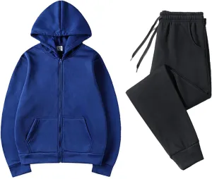 Women's Two Piece Outfits Set Long Sleeve Crewneck Workout Zip Up 2 Piece Fashion 2024 Trendy Pajamas Outfits