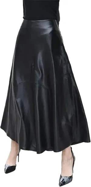 Womens Wide Leg Leather Shorts Genuine High Waist Spring Casual Loose Fit