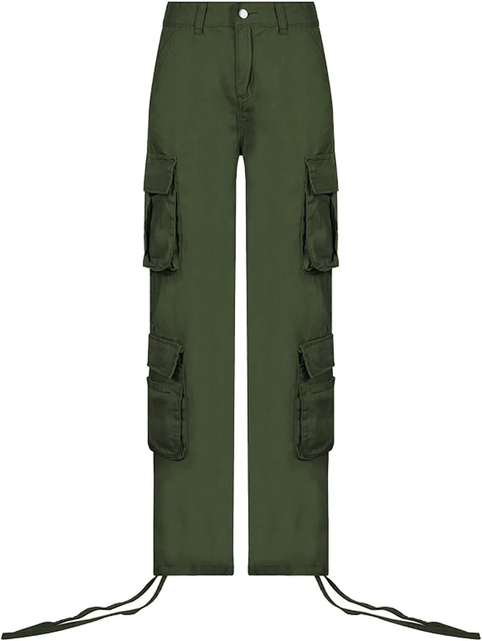 Women's Y2K High Rise Baggy Straight Leg Cargo Pants Streetwear Casual Boyfriend Trousers with Pockets
