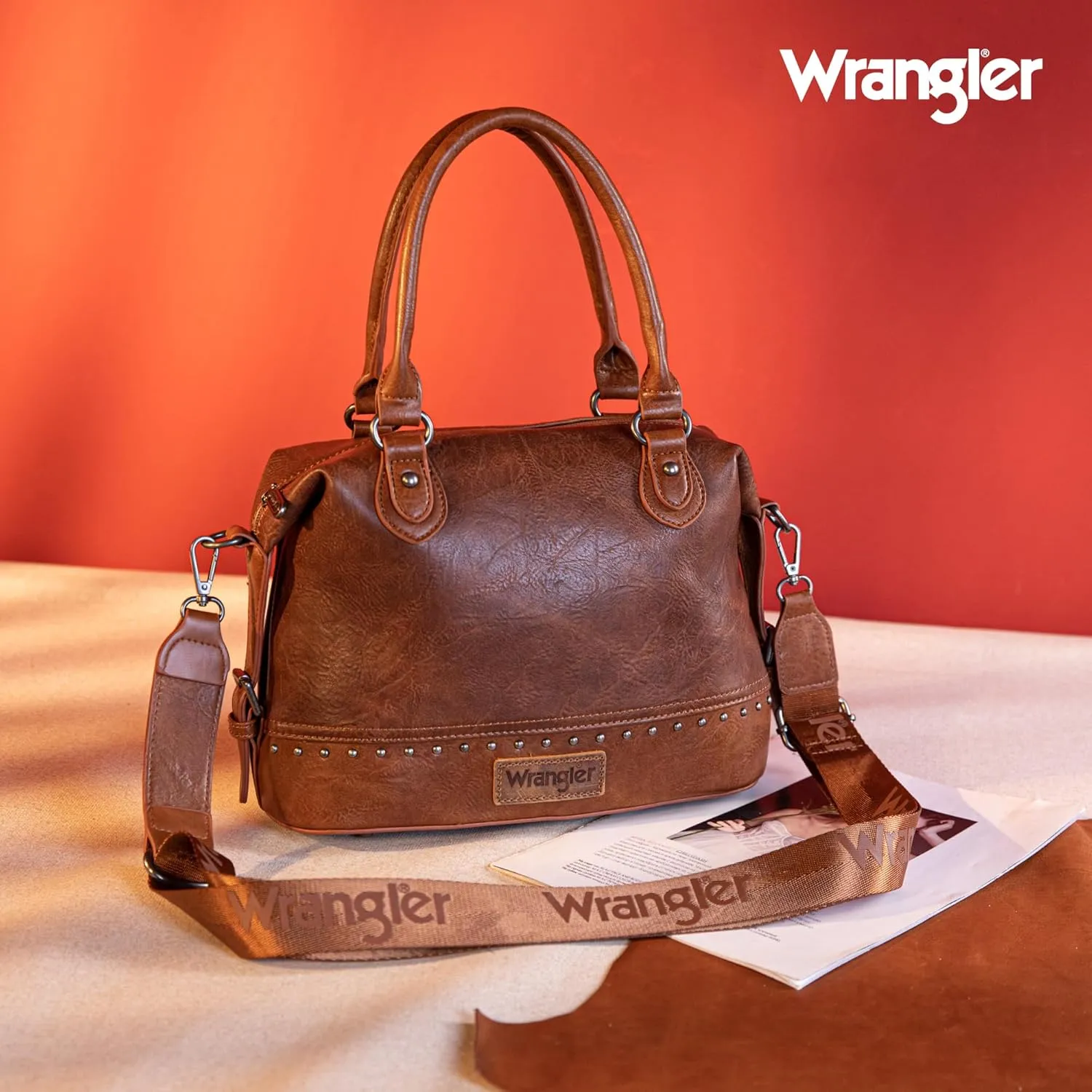 Wrangler Small Doctor Bag for Women Vintage Satchel Bag Western Handbags with Wide Strap