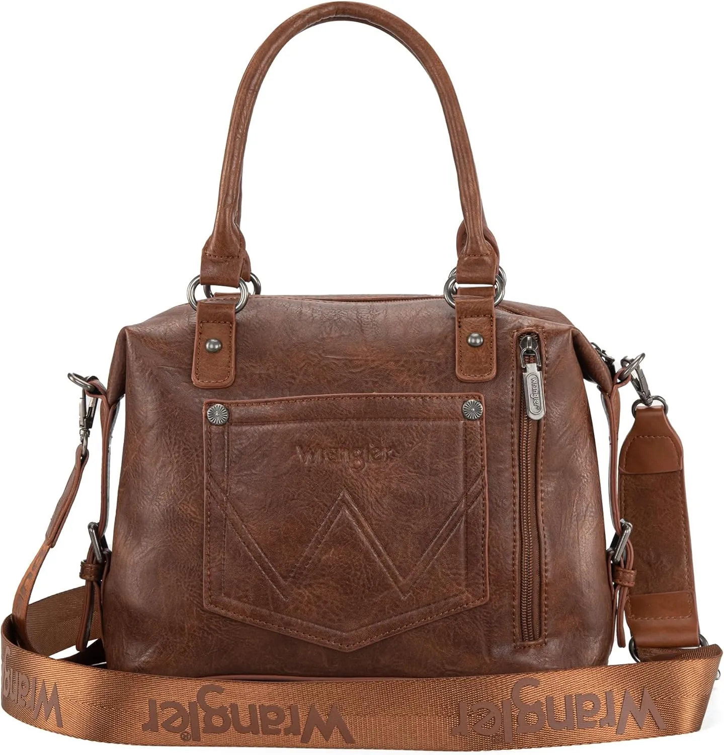 Wrangler Small Doctor Bag for Women Vintage Satchel Bag Western Handbags with Wide Strap
