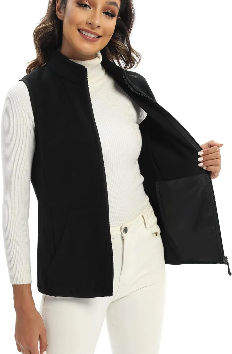 Xeoxarel Women's Fleece Vest with 6 Pockets (XS-2XL)