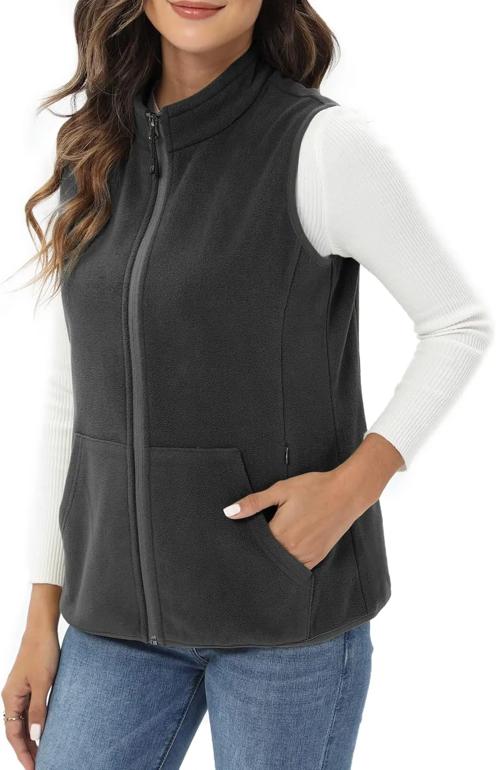 Xeoxarel Women's Fleece Vest with 6 Pockets (XS-2XL)