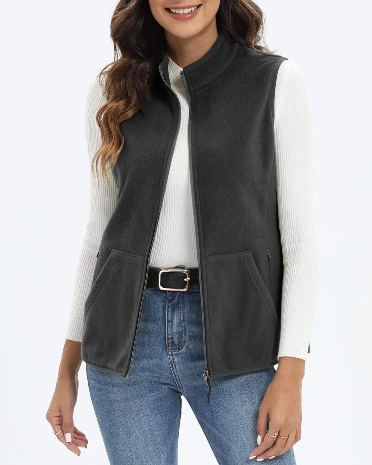Xeoxarel Women's Fleece Vest with 6 Pockets (XS-2XL)