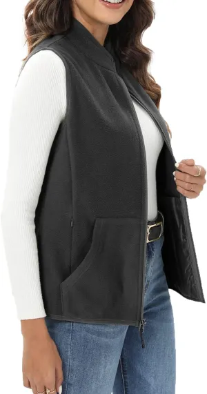Xeoxarel Women's Fleece Vest with 6 Pockets (XS-2XL)