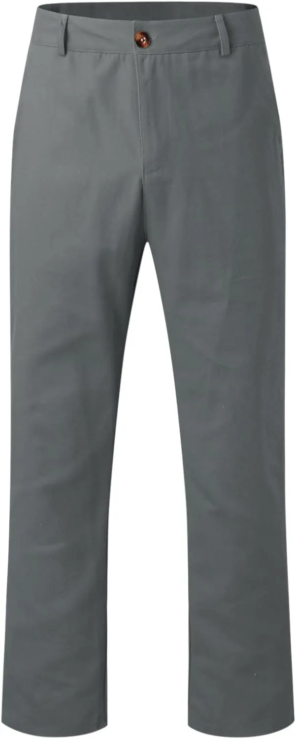 XUETON Men's Casual Office Work Suit Pants Formal Dress Trousers Stretch Flat-Front Chino Golf Pants Slim Fit Tapered Pants