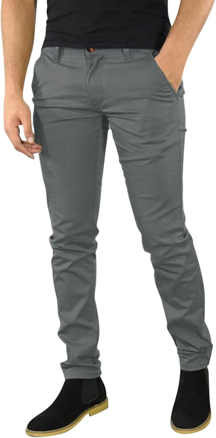 XUETON Men's Casual Office Work Suit Pants Formal Dress Trousers Stretch Flat-Front Chino Golf Pants Slim Fit Tapered Pants