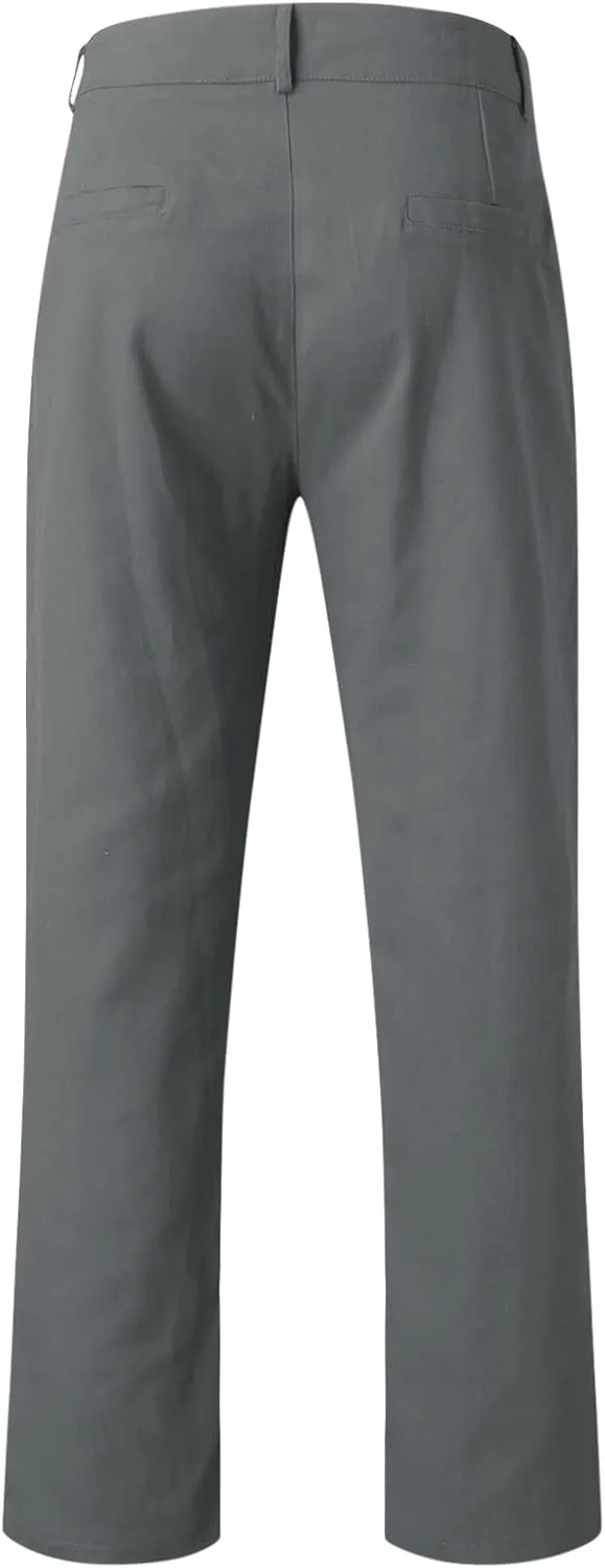 XUETON Men's Casual Office Work Suit Pants Formal Dress Trousers Stretch Flat-Front Chino Golf Pants Slim Fit Tapered Pants
