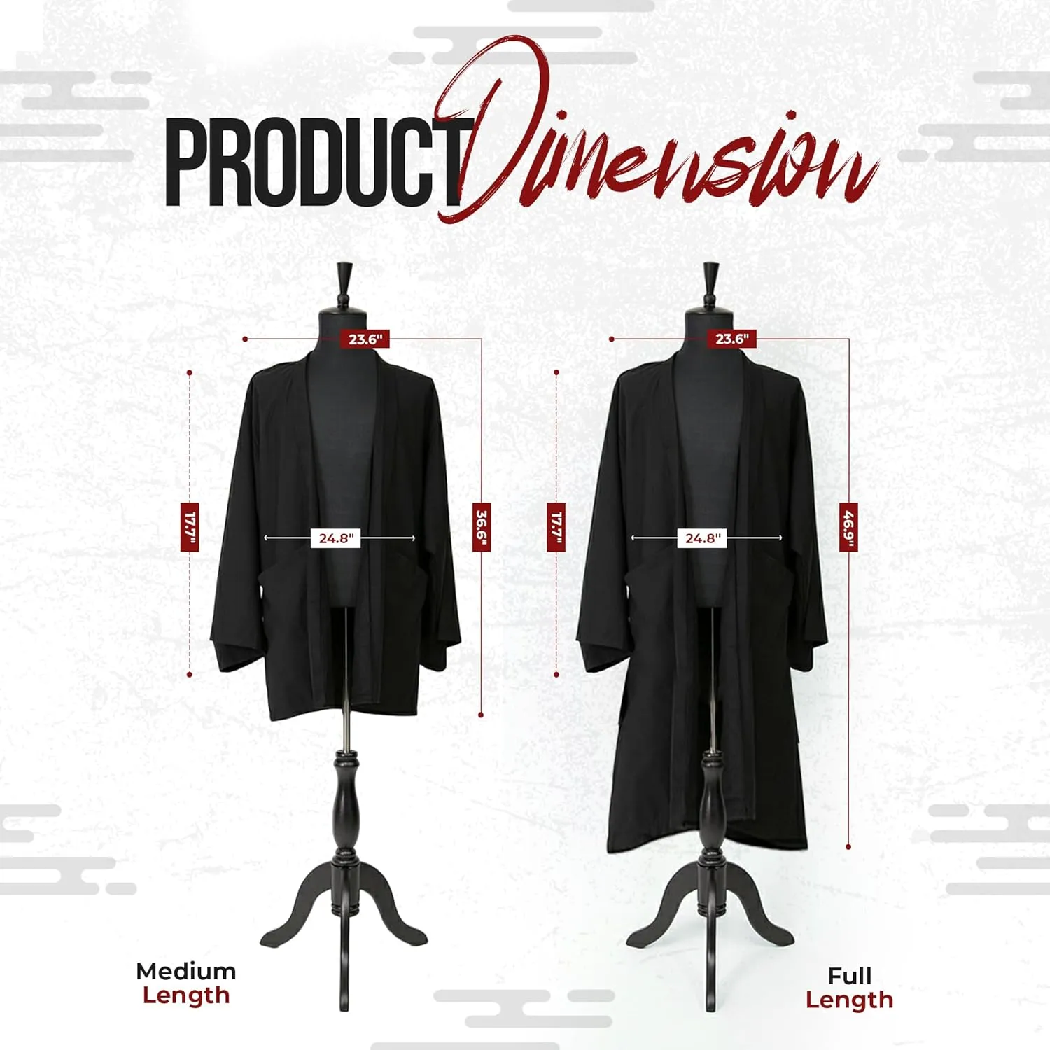 Yukata Men's Unisex Japanese Style Kimono Cardigan Jinbei - Loose Fit Haori, Big Silhouette Mode Fashion, Plain Black