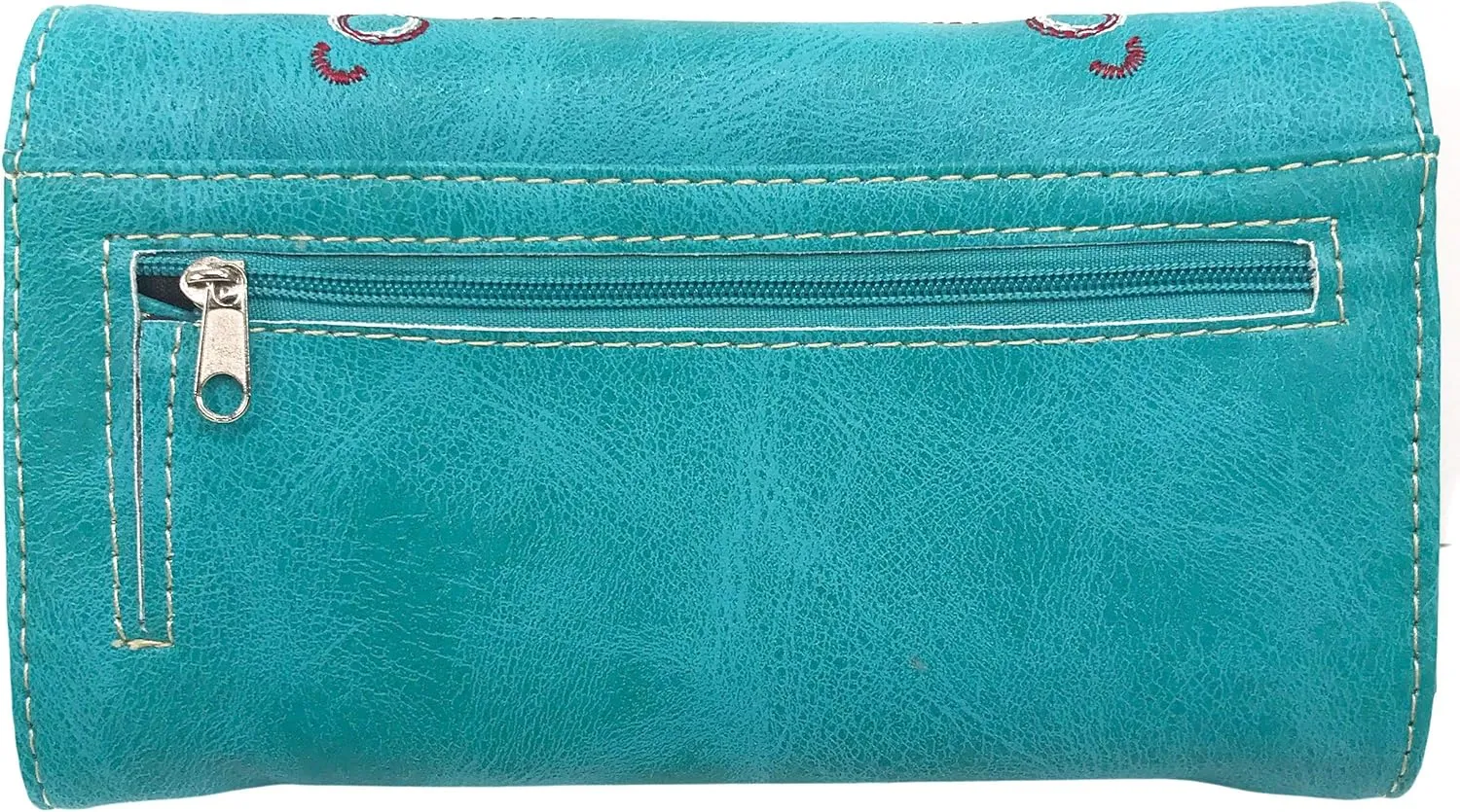 Zelris Western Silver Cross Turquoise Women Crossbody Wrist Trifold Wallet